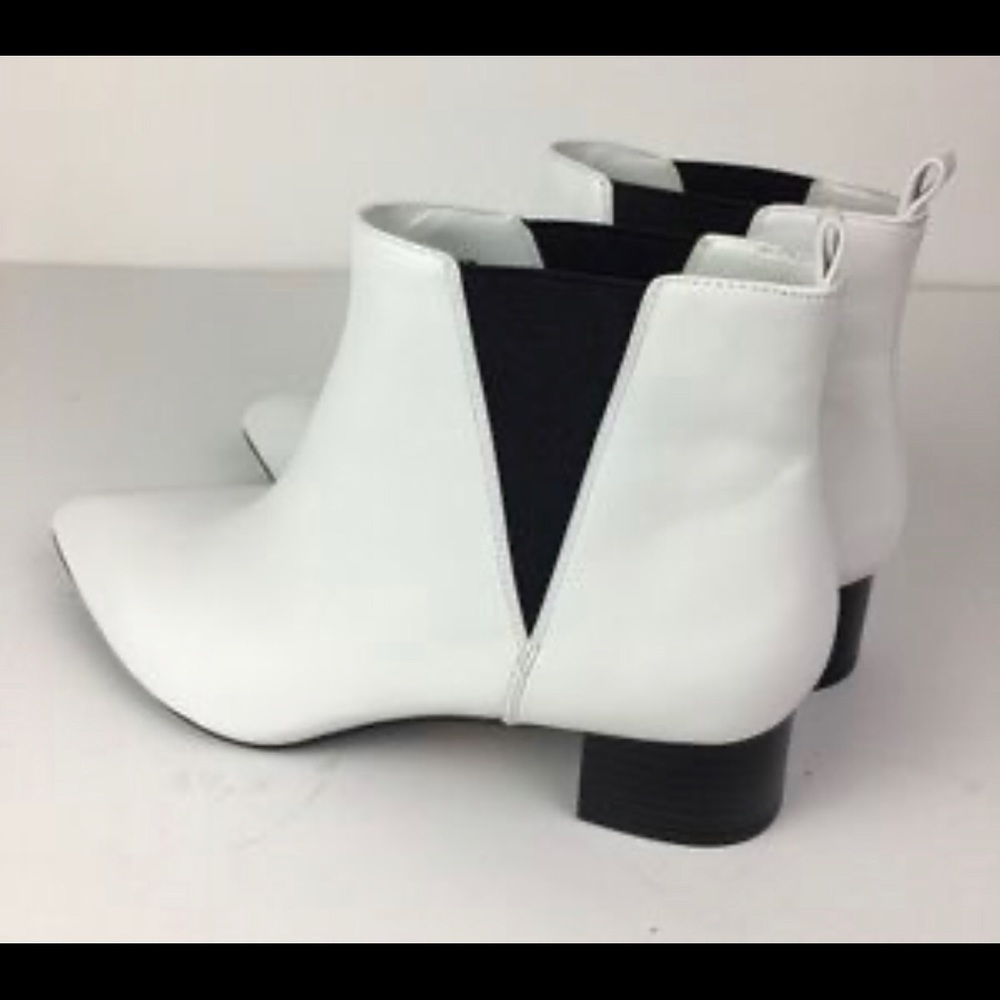 Nine West white ankle boots